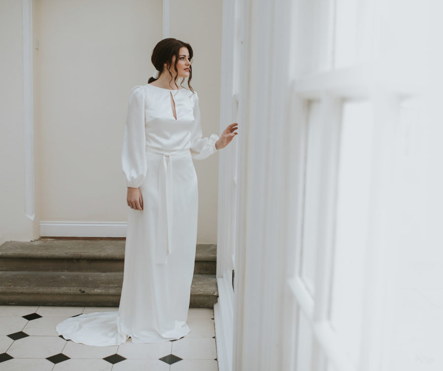 Alena Satin Dress Lisa Lyons Bridal Spirit collection